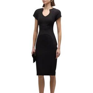 Black Halo Raglan Sleeve Bodycon Midi Dress Black Size 12